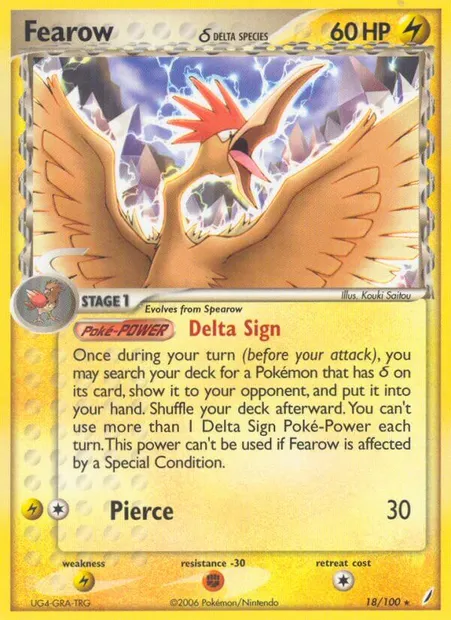Fearow δ, Pokémon card CG 18 — Crystal Guardians set