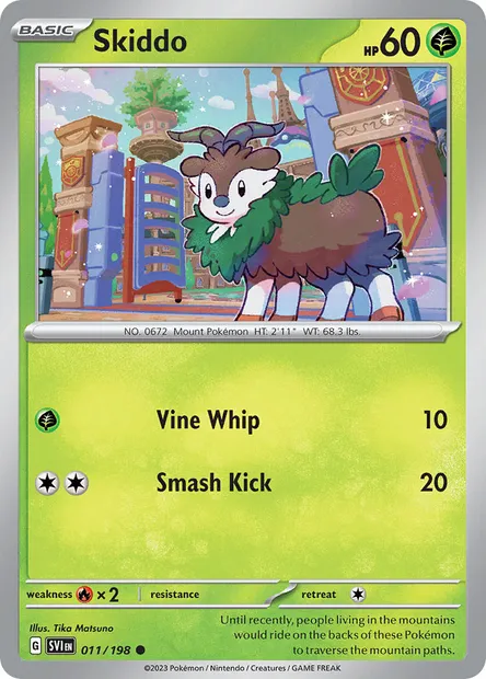 Skiddo, Pokémon card SVI 011 — Scarlet & Violet set