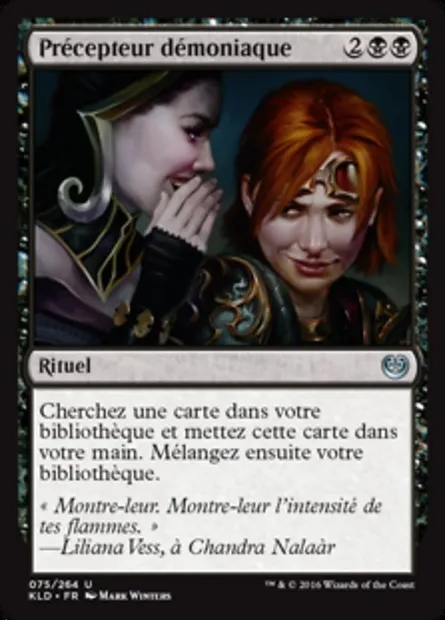 Précepteur démoniaque, carte Magic KLD 75 — extension Kaladesh