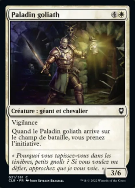 Paladin goliath, carte Magic CLB 21 — extension Commander Légendes : la bataille de la Porte de Baldur