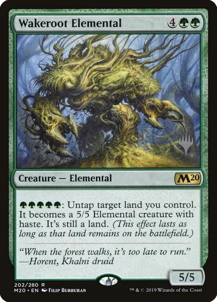 Wakeroot Elemental, Magic card PM20 202p — Core Set 2020 Promos set