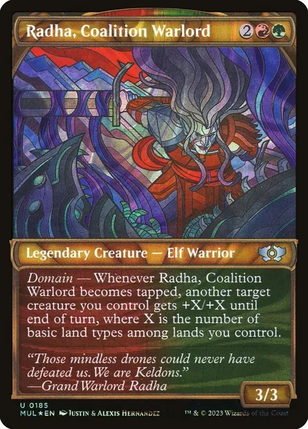 Radha, Coalition Warlord, Magic card MUL 185 — Multiverse Legends set