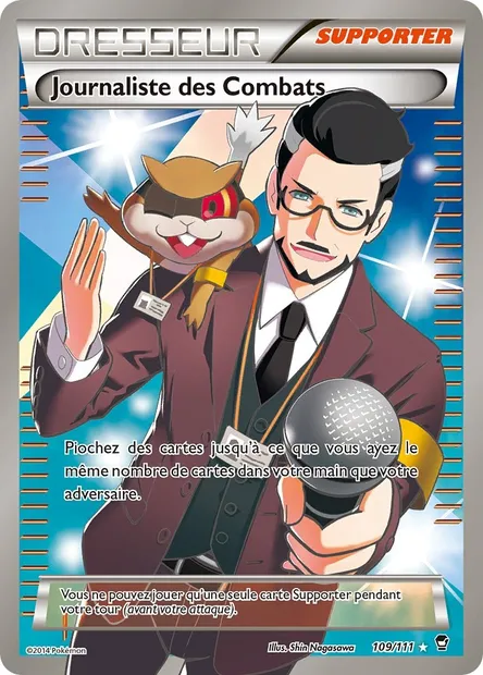 Journaliste des Combats, carte Pokémon FFI 109 — extension Poings Furieux