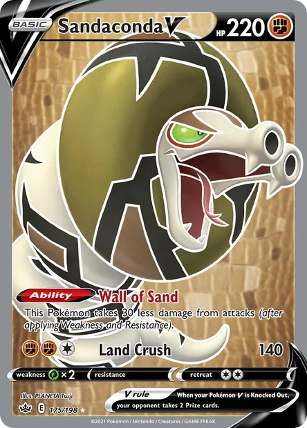 Sandaconda V, Pokémon card CRE 175 — Chilling Reign set