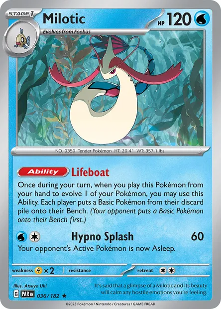 Milotic, Pokémon card PAR 036 — Paradox Rift set