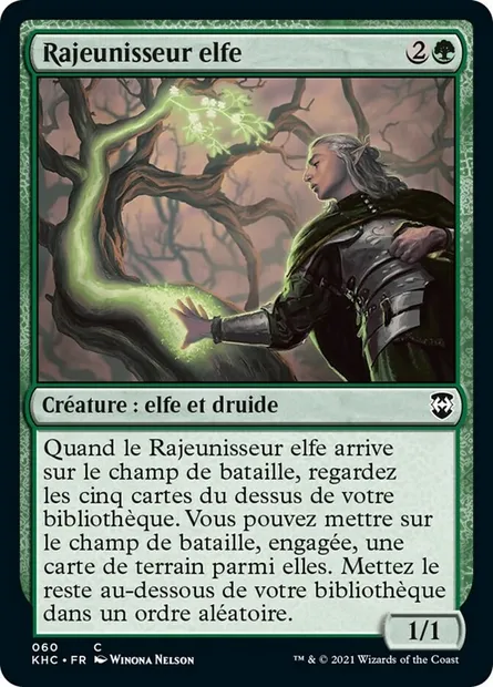 Rajeunisseur elfe, carte Magic KHC 60 — extension Kaldheim Commander
