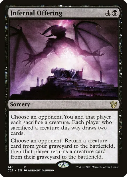 Infernal Offering, Magic card C21 146 — Commander 2021 set