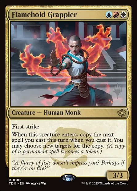 Flamehold Grappler, Magic card PTDM 185p — Tarkir: Dragonstorm Promos set