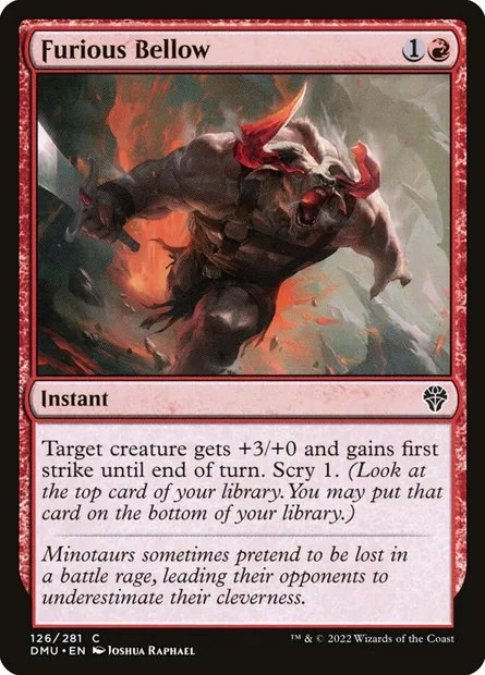 Furious Bellow, Magic card DMU 126 — Dominaria United set