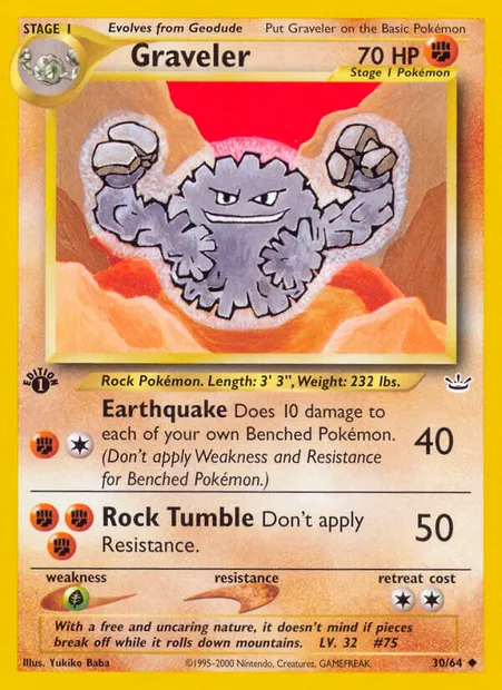 Graveler, Pokémon card NR 30 — Neo Revelation set