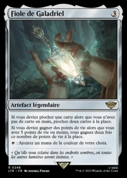 Fiole de Galadriel, carte Magic LTR 248 — extension Le Seigneur des Anneaux : chroniques de la Terre du Milieu