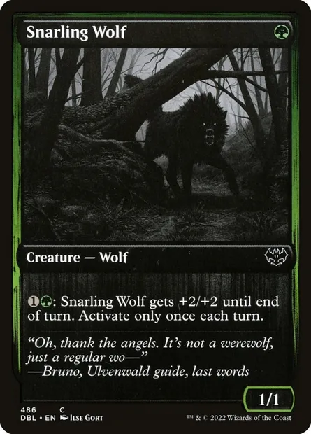 Snarling Wolf, Magic card DBL 486 — Innistrad: Double Feature set