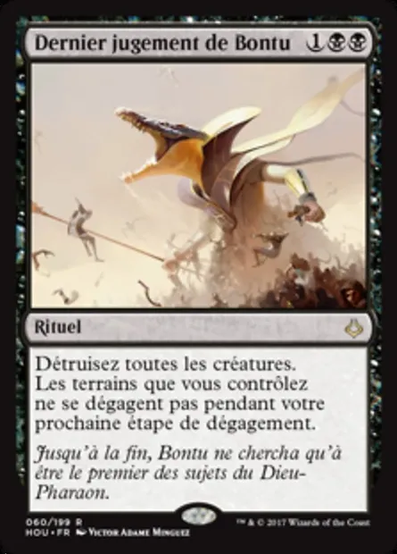 Dernier jugement de Bontu, carte Magic HOU 60 — extension L’âge de la destruction