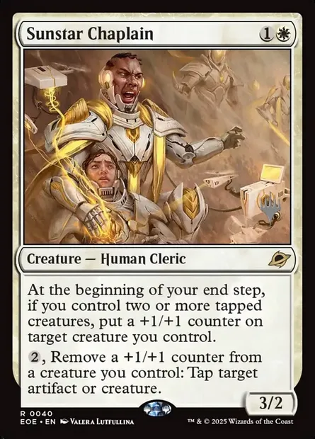 Aumônier de Solétoile, carte Magic PEOE 40p — extension Edge of Eternities Promos
