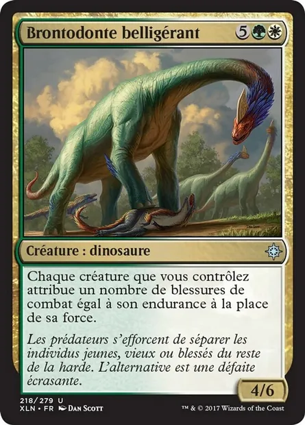Brontodonte belligérant, carte Magic XLN 218 — extension Ixalan