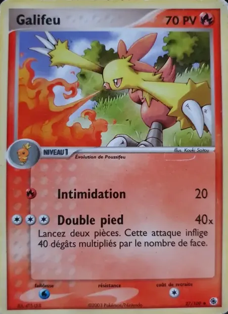 Galifeu, carte Pokémon RS 27 — extension EX Rubis & Saphir