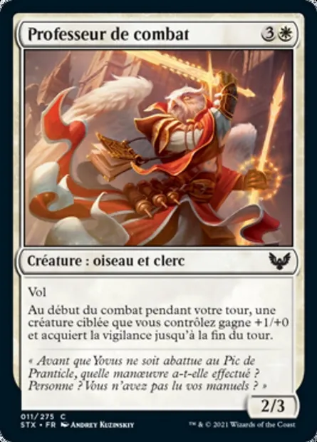 Professeur de combat, carte Magic STX 11 — extension Strixhaven: l'Académie des Mages