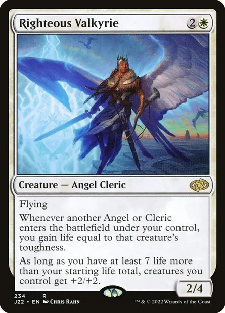 Righteous Valkyrie, Magic card J22 234 — Jumpstart 2022 set