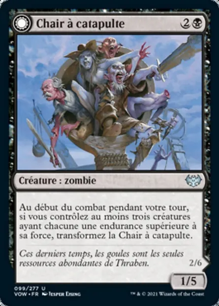 Chair à catapulte // Capitaine de catapulte, carte Magic VOW 99 — extension Innistrad : noce écarlate