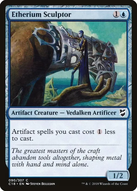 Etherium Sculptor, Magic card C18 90 — Commander 2018 set