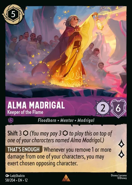 Alma Madrigal - Keeper of the Flame, Disney Lorcana card CH12-058 — Wilds Unknown set