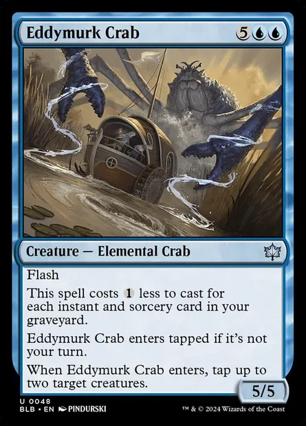 Eddymurk Crab, Magic card BLB 48 — Bloomburrow set