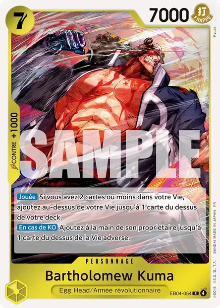 Bartholomew Kuma, carte One Piece EB04-054 — extension EGGHEAD CRISIS