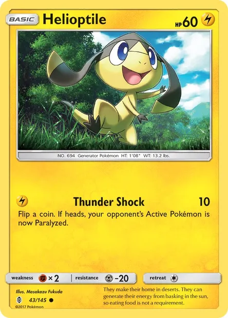 Helioptile, Pokémon card GRI 43 — Guardians Rising set