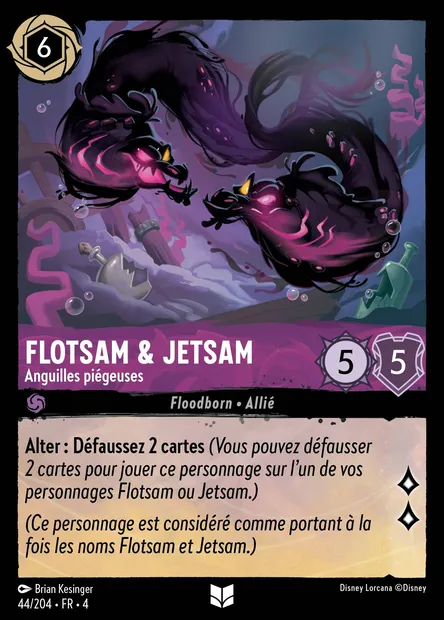 Flotsam & Jetsam - Anguilles piégeuses, carte Disney Lorcana CH4-044 — extension Le Retour d'Ursula