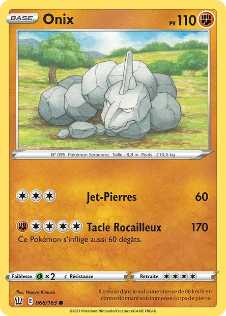 Onix, carte Pokémon BST 68 — extension Styles de combat