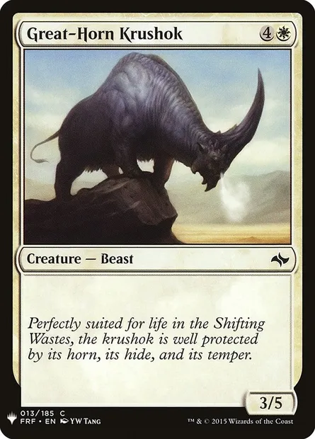 Great-Horn Krushok, Magic card PLST FRF-13 — The List set