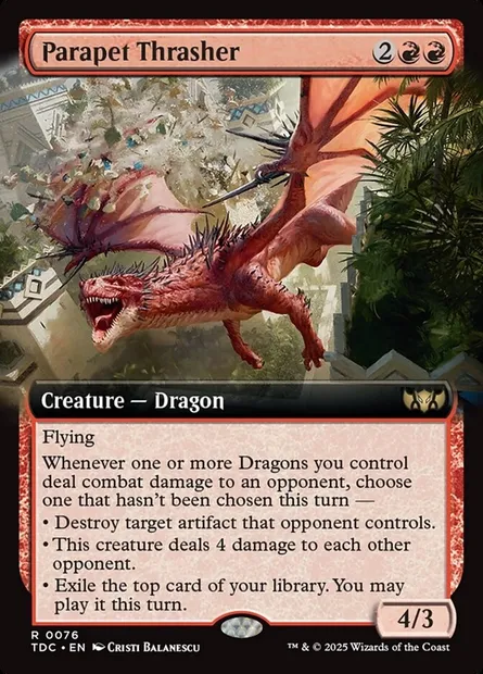 Parapet Thrasher, Magic card TDC 76 — Tarkir: Dragonstorm Commander set