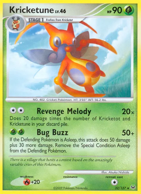 Kricketune, Pokémon card PL 32 — Platinum set
