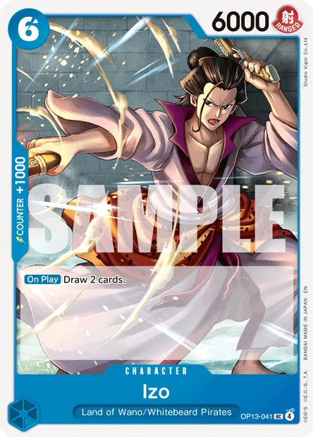 Izo, One Piece card OP13-041 — CARRYING ON HIS WILL set