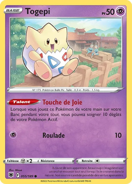 Togepi, carte Pokémon ASR 055 — extension Astres Radieux
