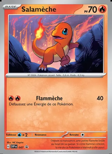 Salamèche, carte Pokémon PR-SV 047 — extension SVP Black Star Promos