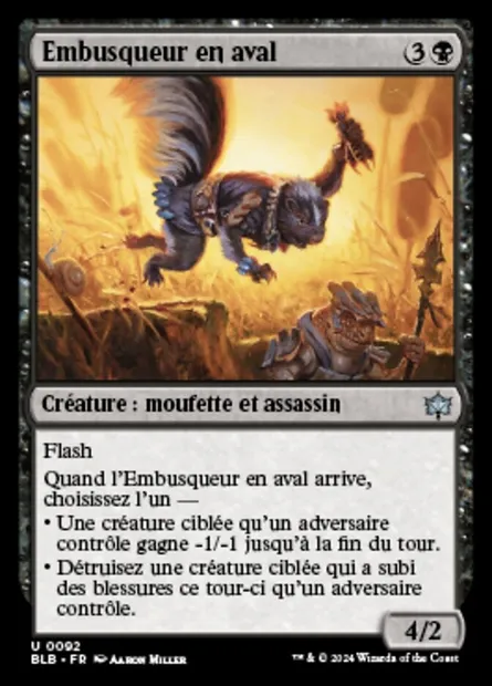 Embusqueur en aval, carte Magic BLB 92 — extension Bloomburrow