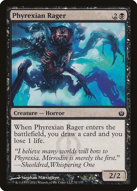 Phyrexian Rager, Magic card MBS 51 — Mirrodin Besieged set