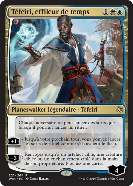 Téfeiri, effileur de temps, carte Magic WAR 221 — extension La guerre des Planeswalkers