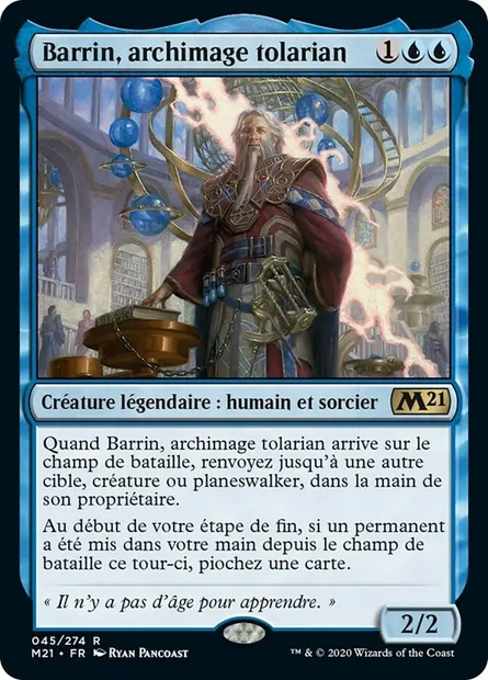 Barrin, archimage tolarian, carte Magic M21 45 — extension Core Set 2021