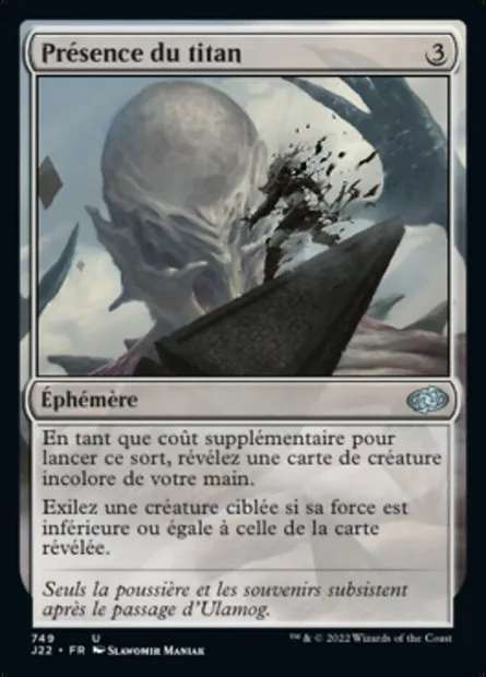 Présence du titan, carte Magic J22 749 — extension Jumpstart 2022