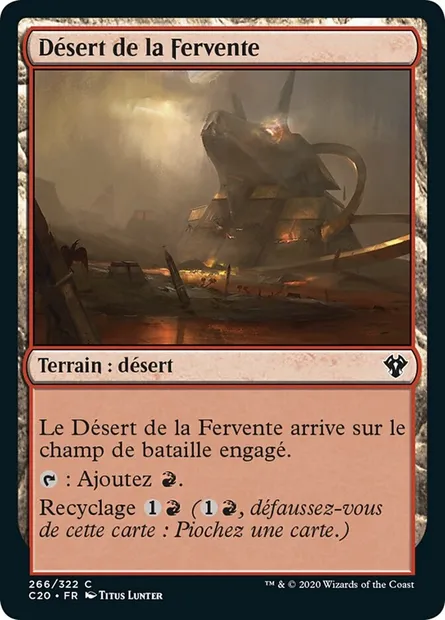 Désert de la Fervente, carte Magic C20 266 — extension Commander 2020