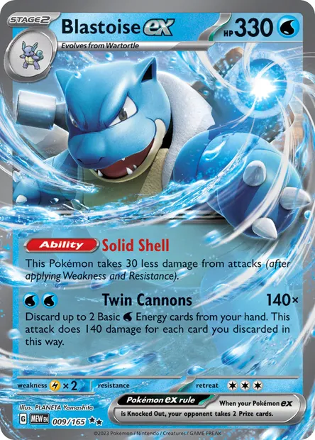 Blastoise ex, Pokémon card MEW 009 — 151 set