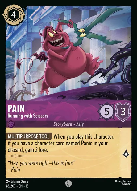 Pain - Running with Scissors, Disney Lorcana card CH13-048 — Attack of the Vine! set