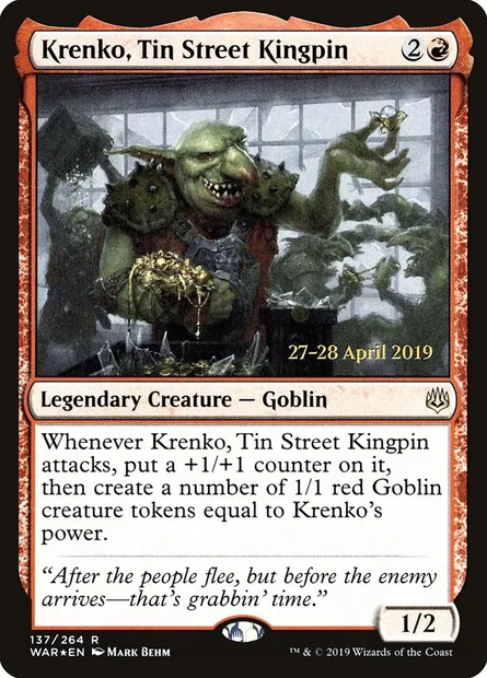 Krenko, baron de la rue d'étain, carte Magic PWAR 137s — extension War of the Spark Promos