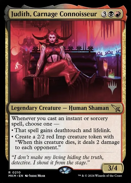 Judith, Carnage Connoisseur, Magic card PMKM 210p — Murders at Karlov Manor Promos set