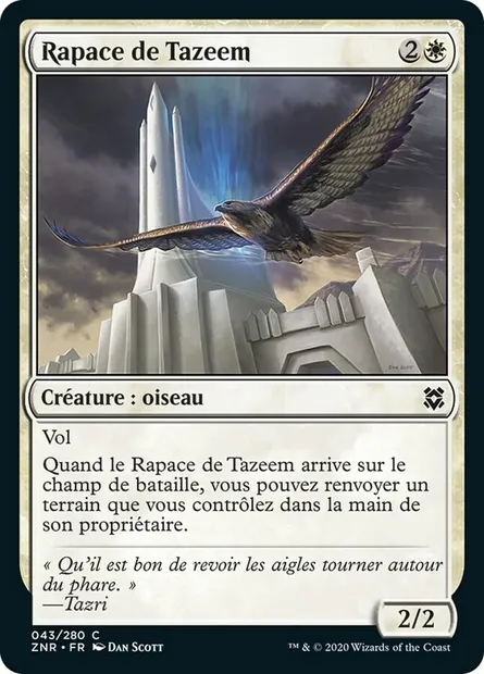 Rapace de Tazeem, carte Magic ZNR 43 — extension Renaissance de Zendikar