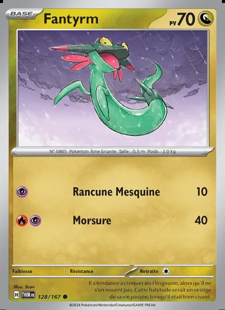 Fantyrm, carte Pokémon TWM 128 — extension Mascarade Crépusculaire