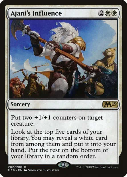 Ajani's Influence, Magic card M19 282 — Core Set 2019 set