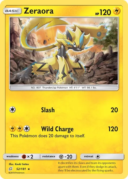 Zeraora, Pokémon card TEU 52 — Team Up set